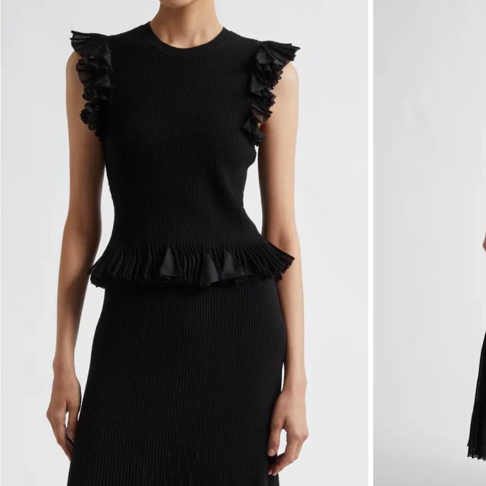 Ulla Johnson Black Ruffle Sleeve sweater